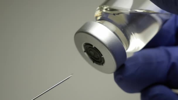 Preparation Injection Filling Syringe Solution — Stock Video