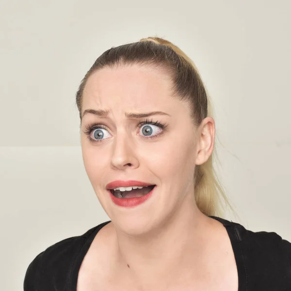 Scared face of girl stock photo. Image of madness, person - 28518734