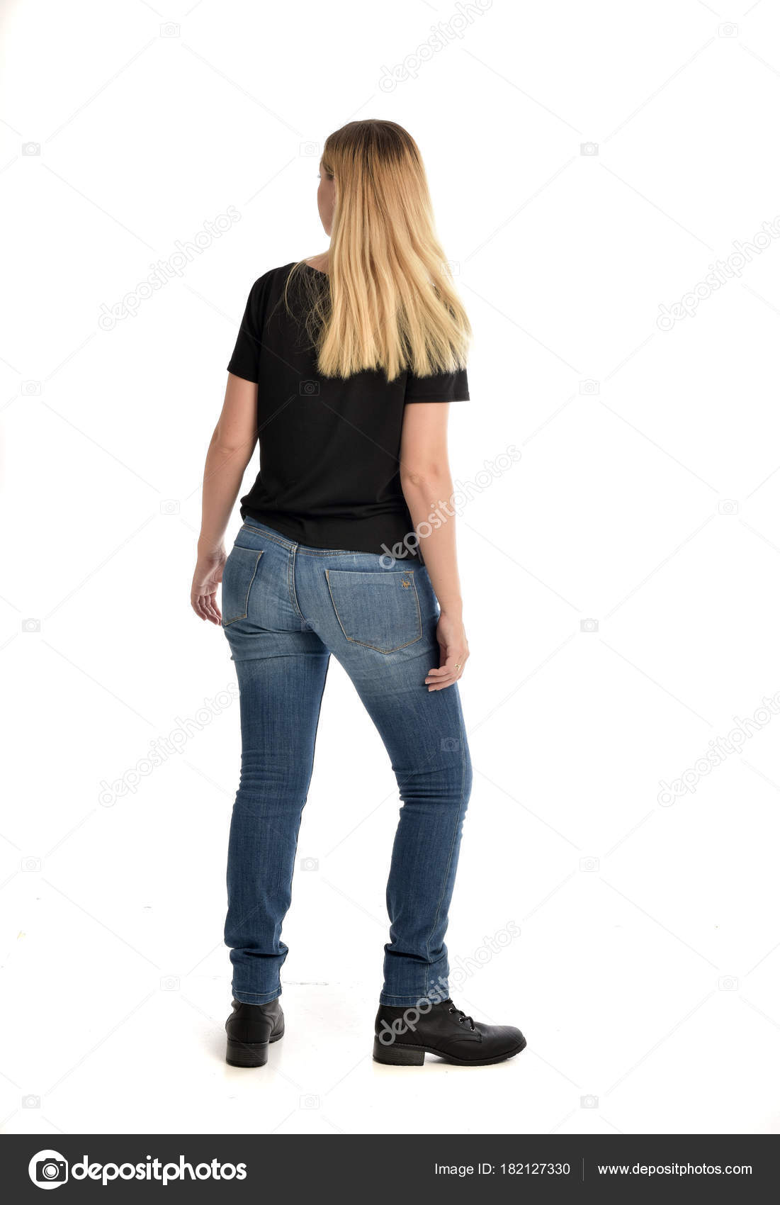 girl wearing shirt and jeans