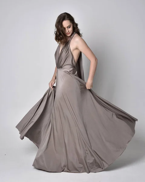 silver long gown design