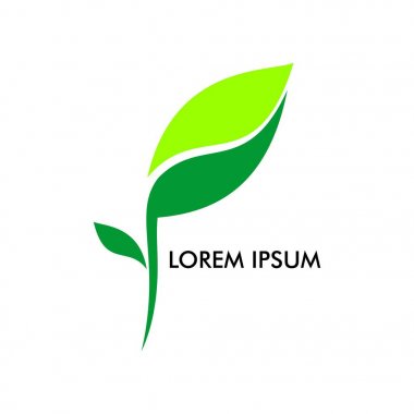 Meyve ve içecek Logo için yaprak kavram