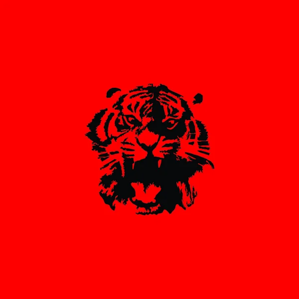 Tiger Cabeça Ícone Conceito Logotipo — Vetor de Stock