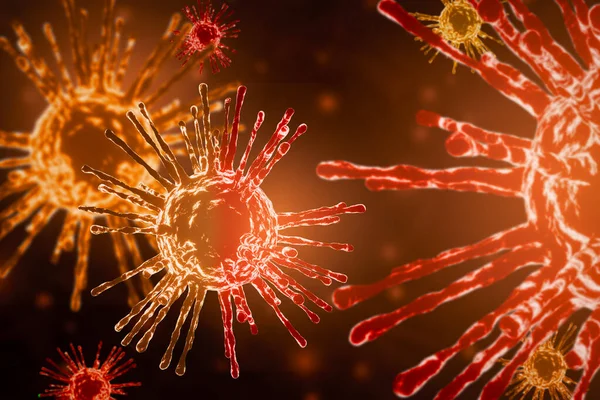 Ilustracja Medyczna Epidemia Wirusa Korony Lub Koncepcja Covid Zbliżenie Komórki — Zdjęcie stockowe