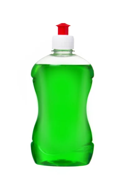 Plastik şişe bulaşık sıvı deterjan. Yeşil renk bulaşık deterjanı