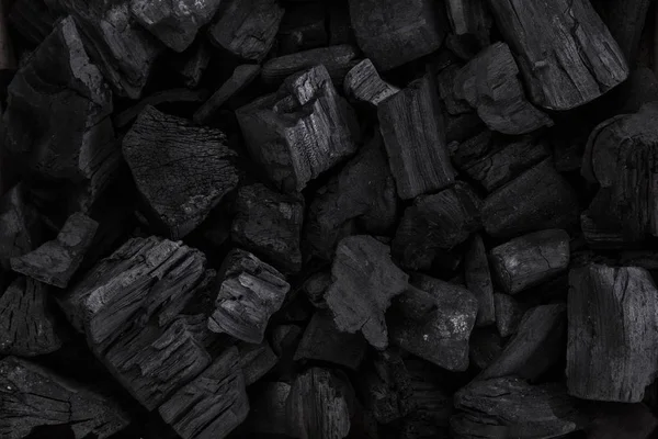 Minerale di carbone nero come sfondo di pietra cubo. Schema del carbone — Foto Stock