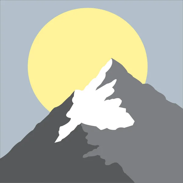 Gris Montagne Jaune Lune — Image vectorielle