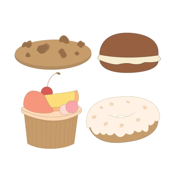 Süßigkeiten Dessert Essen Süßigkeiten — Stockvektor