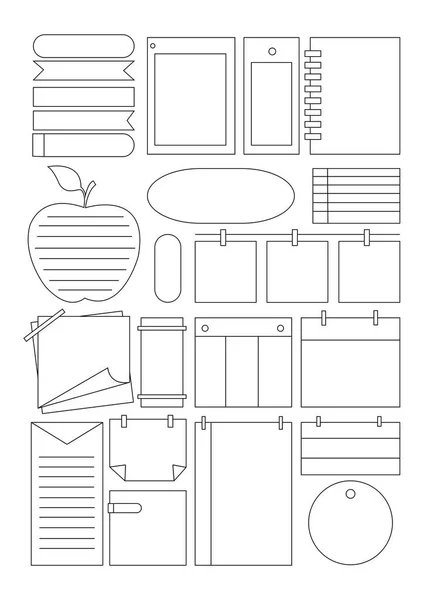 Office Stikers Sketch Notes — Stock Vector