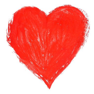 Suluboya yalıtılmış bir kırmızı kalp simgesinin resmi.