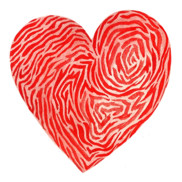 Ilustración aislada en acuarela de un símbolo rojo del corazón . —  Fotos de Stock