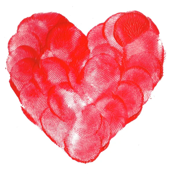 Illustration isolée aquarelle d'un symbole de coeur rouge . — Photo