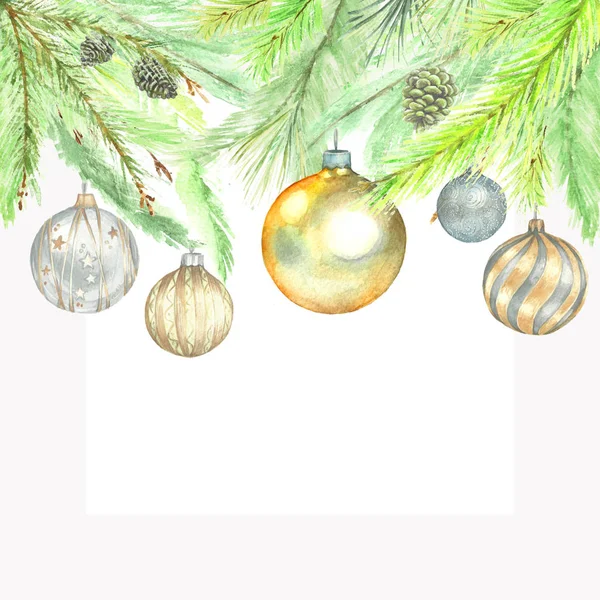 Watercolor Christmas card — Stock Photo, Image