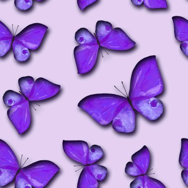 Sulu Boya Dikişsiz desen boyalı kelebek