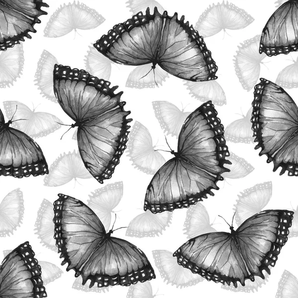 Patrón sin costura de acuarela de mariposas pintadas —  Fotos de Stock