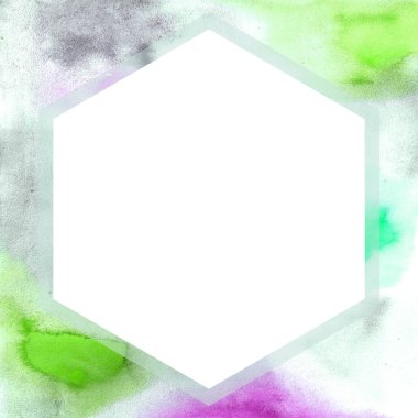 Beyaz bir Altıgen kare suluboya çerçeveli