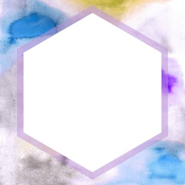 Beyaz bir Altıgen kare suluboya çerçeveli
