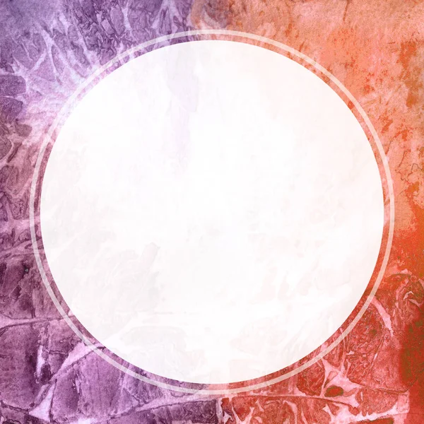 Ακουαρέλα τετράγωνο πλαίσιο με ένα λευκό κύκλο. — Φωτογραφία Αρχείου