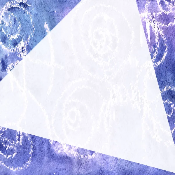 Ακουαρέλα τετράγωνο πλαίσιο με ένα λευκό τρίγωνο. — Φωτογραφία Αρχείου