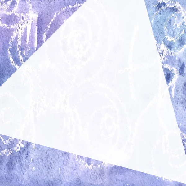 Ακουαρέλα τετράγωνο πλαίσιο με ένα λευκό τρίγωνο. — Φωτογραφία Αρχείου