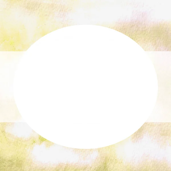 Quadratischer Aquarellrahmen mit weißem Oval. — Stockfoto