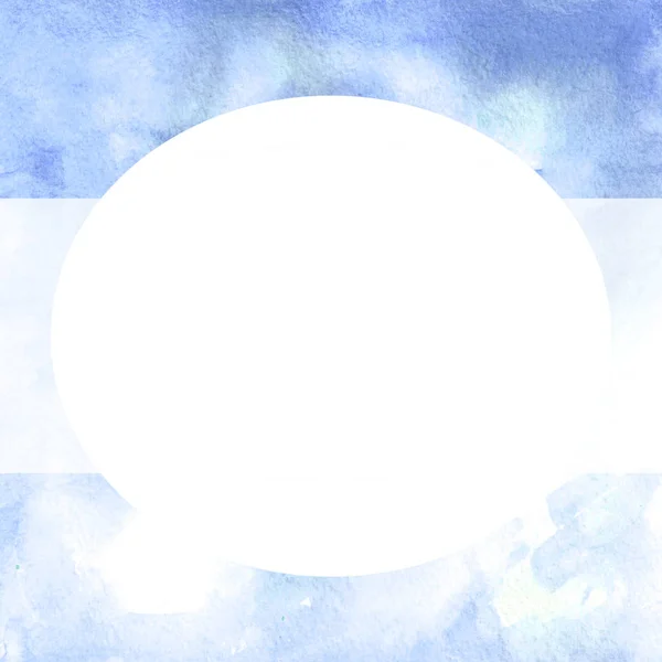 Quadratischer Aquarellrahmen mit weißem Oval. — Stockfoto