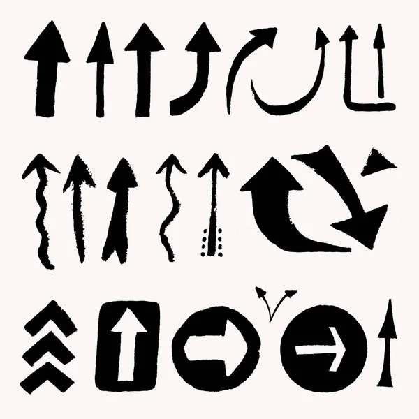 A collection of silhouettes of arrows. — Stock Photo, Image