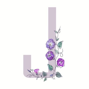 Büyük harf alfabesinden kıvırcık flo ile süslüdür