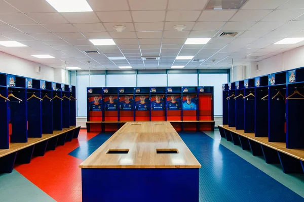 Moskova Rusya Federasyonu-27 Ocak 2018: soyunma odası Cska futbol takımı, gezi Cska stadium çevresinde