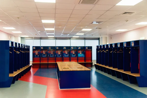 Moskova Rusya Federasyonu-27 Ocak 2018: CSKA Moskova Futbol takımının soyunma odasında.