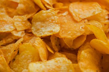 patates cipsi zararlı gıda arka plan, yakın çekim