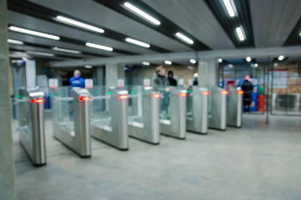 Catracas azuis no metrô — Fotografia de Stock