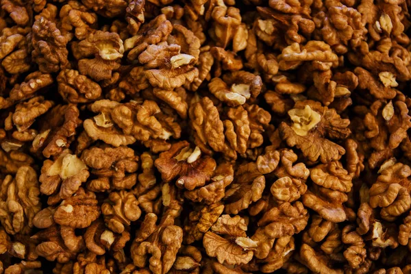 Walnuts peeled top view close-up — Stock Photo, Image