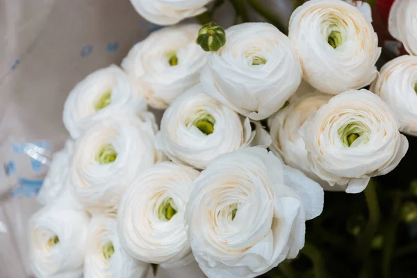 Flower Ranunculus bouquets backgrounds of bright variety of colors, beautiful details in one bouquet. Selective focus