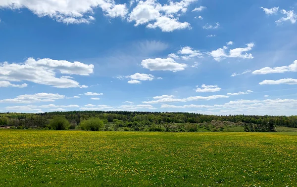 Strahlend Schöne Sommerlandschaft Mit Landschaft Und Wolken Blick Auf Schöne — Stockfoto