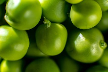 Taze bezelyeler, yakın çekim dokusu..