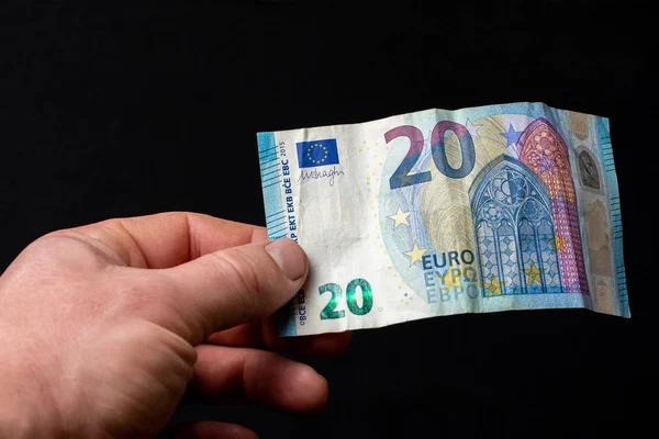 20ユーロの思い出に残る黒の背景にある. — ストック写真