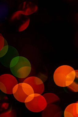 Renkli yuvarlak Noel ışıkları Bokeh.