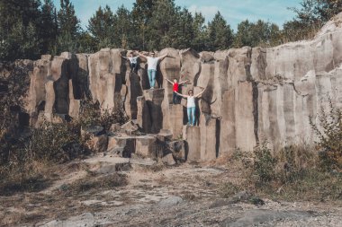 Basalt pillars, Ukraine: September 7, 2019 picturesque and magical basalt pillars of Rivne region. clipart