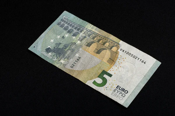 Close up of euro on black background. — ストック写真