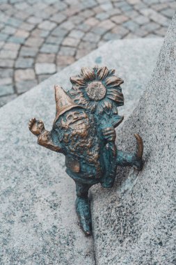 Wroclaw, Poland January 30, 2020: Dwarves in the center of the old city of Wroclaw.2020