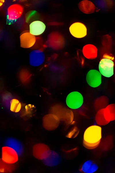 Bokeh Multi Colorido Fundo Preto2020 — Fotografia de Stock