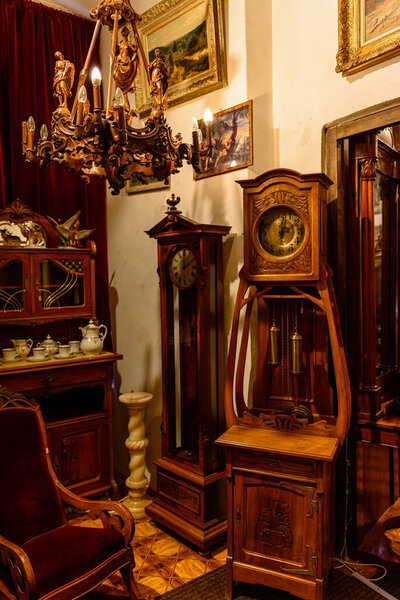 Prince Castle, Poland January 29, 2020: Museum items and rooms of Prince Castle.2020