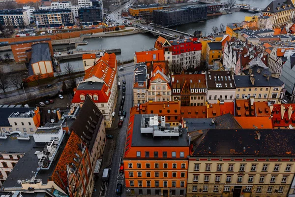 弗罗茨拉夫的雨天 城市全景和河流景观 2020年 — 图库照片