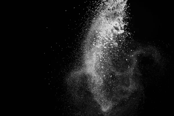 Burst Bubuk Putih Dengan Tepung Dan Gula Menciptakan Pola Yang — Stok Foto