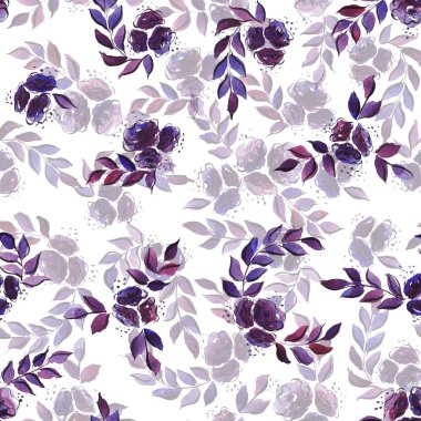 Sorunsuz suluboya çiçek deseni