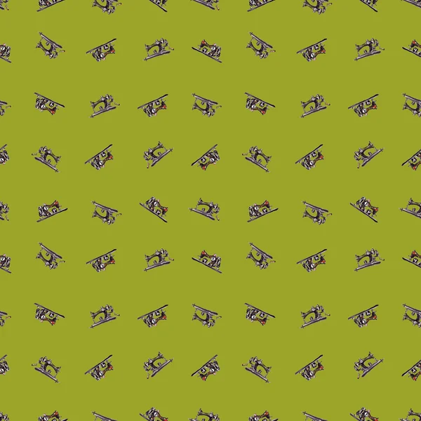 Dikişsiz desen dikiş makinesi suluboya yeşil Retro