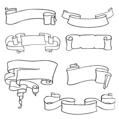 Ribbon çerçeve zarif bir şekilde döndürülmüş klasik barok retro - ücretsiz el vektör çizimi