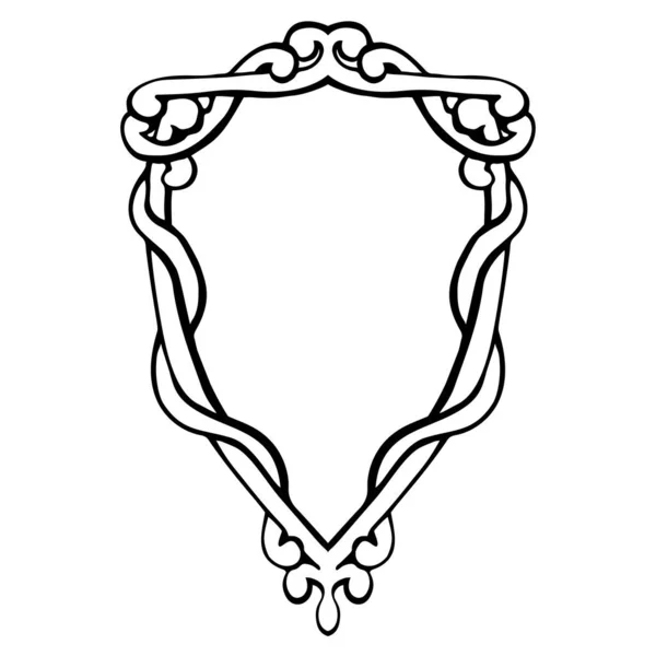 Ribbon frame exquisitely swirled vintage baroque retro - free hand vector illustration — ストックベクタ