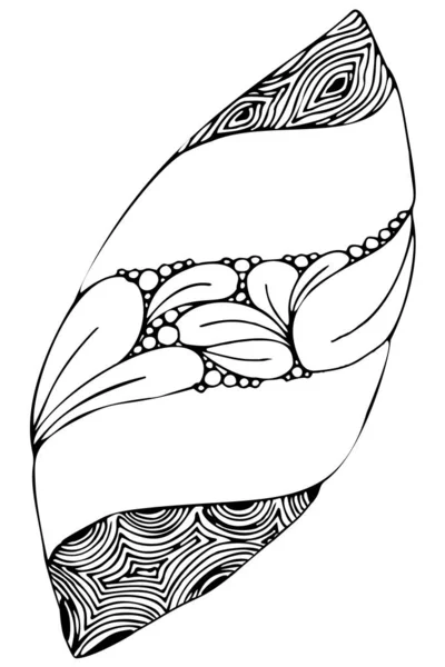 Фантастический декор шпинделя с черно-белым орнаментом - векторная иллюстрация — стоковый вектор