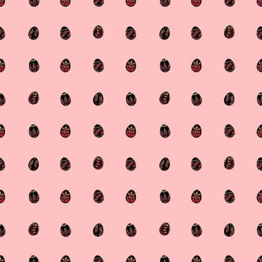 Mükemmel gökkuşağı bitki süsleriyle boyanmış kusursuz paskalya desenli siyah yumurtalar - serbest ve suluboya çizimi